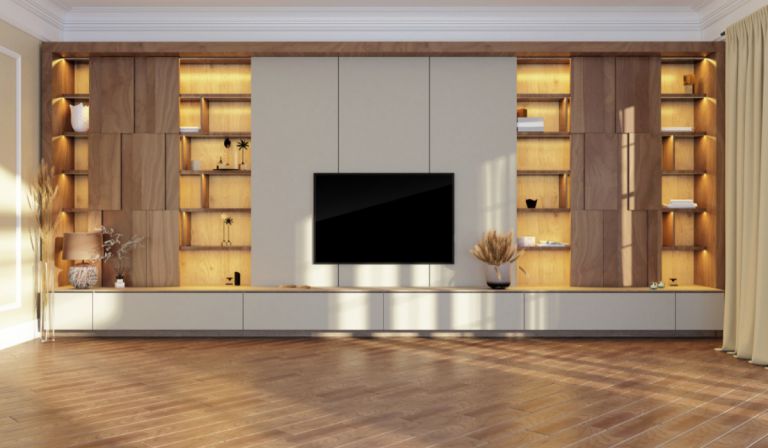 簡單的背景墻設計，適用于電視墻單元，非常適合您的家